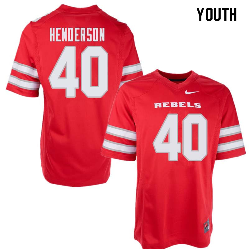 Youth UNLV Rebels #40 Alonzell Henderson College Football Jerseys Sale-Red